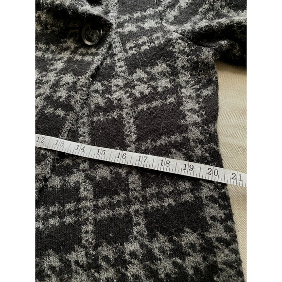 Cynthia Rowley Jacket Womens Large Wool Blend Plaid Wrap Sweater Hipster Coat - Picture 14 of 16